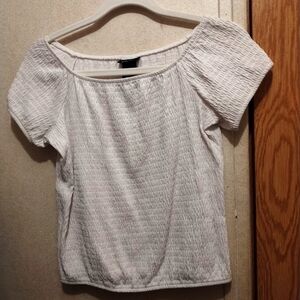 White Smocked Women's Top XL